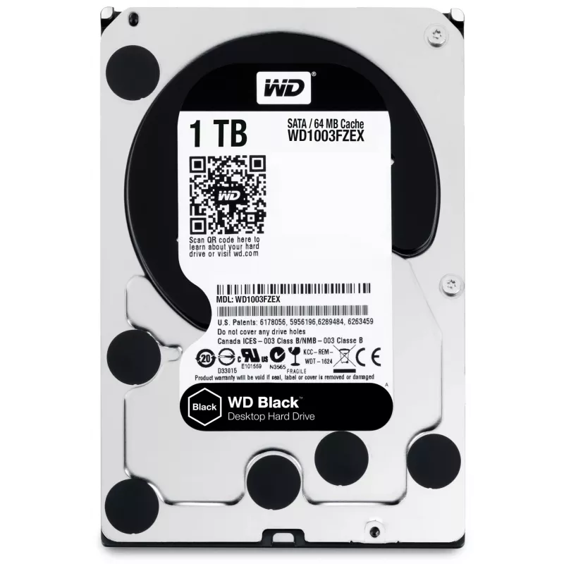 HDD | WESTERN DIGITAL | Black | 1TB | SATA 3.0 | 64 MB | 7200 rpm | 3,5 | WD1003FZEX