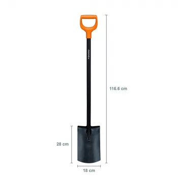 Spade Fiskars 131403 — Fiskars garden spade model 131403, steel blade, wooden handle