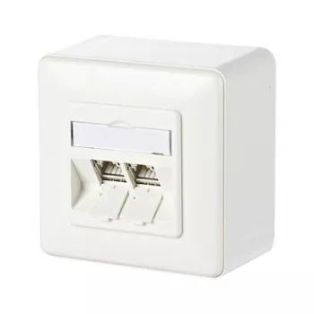 METZ CONNECT BTR C6A Module 2 Port 180° M AP - Connection Socket, Surface-Mount - RJ-45 X 2 - Pure White, RAL 9010 (130B11D20002-E)