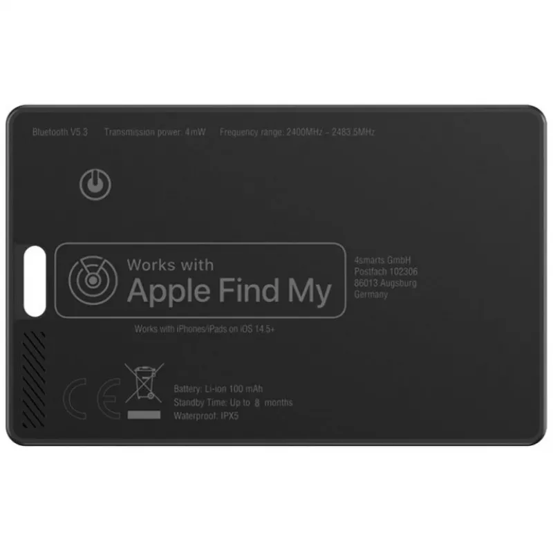 4smarts Standort-Finder SkyTag Card ReCharge, black