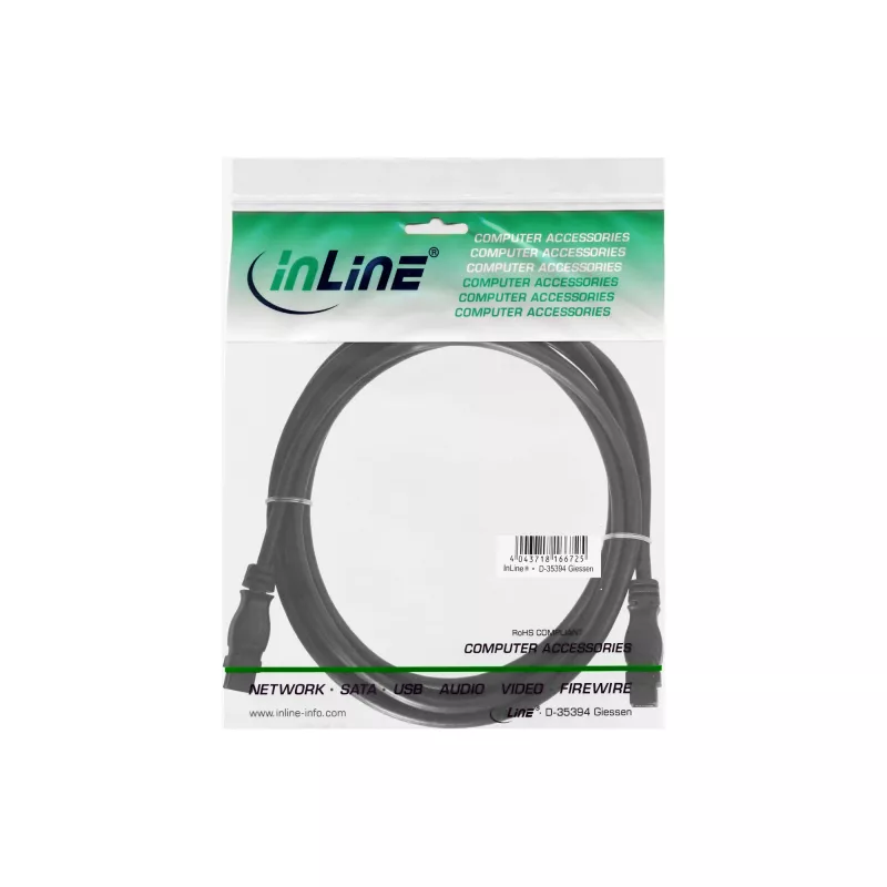 FireWire 800 Cable InLine 39902 1.8m Male/Male Black