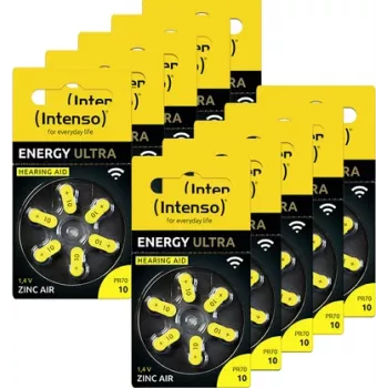 Intenso Hearing Aid Batteries | Zinc-Air A10 60-Pack - Battery (7504416MP)