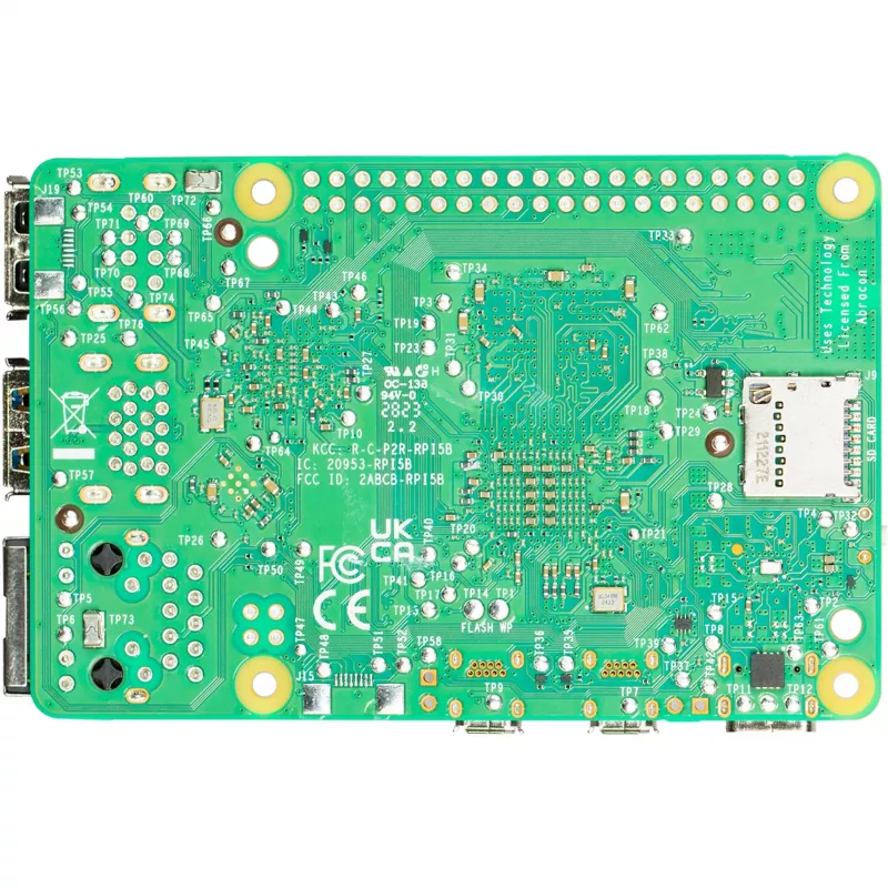 Single-board computer Raspberry Pi 5 development board — 2400 MHz Arm Cortex-A76, up to 16 GB LPDDR4x, MicroSD, USB 3.2, Wi‑Fi 5