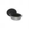Cast iron oval cocotte Staub 29 cm, graphite grey