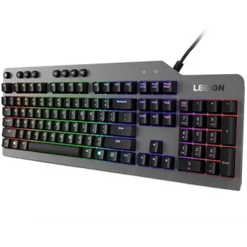 Mechanical gaming keyboard Lenovo Legion K500 — full-size 104-key USB, QWERTY US English, RGB backlight, grey/black