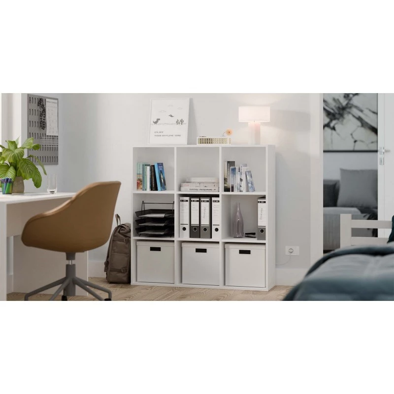 MALAX 3x3 H WHITE SHELVING UNIT
