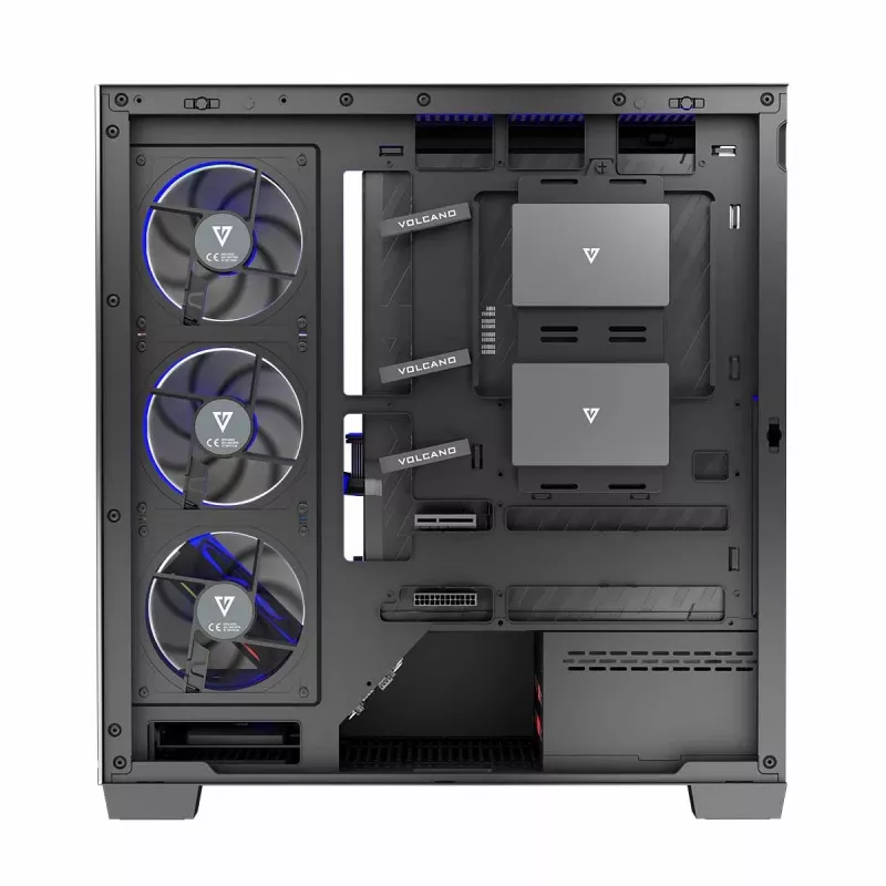 PC Case MODECOM Volcano Stellar 5F ATX Midi Tower, tempered glass, 5 preinstalled fans, USB‑C, supports microATX/ATX, max GPU 420mm, CPU cooler height 175mm