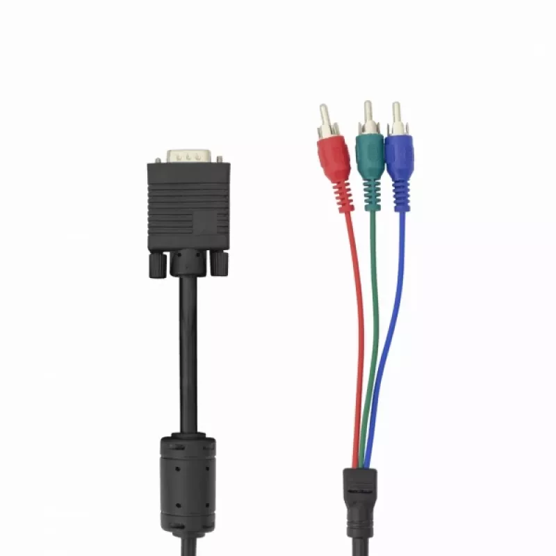 VGA to 3×RCA Cable SBOX VGA-1022 M/M 2 m, male VGA to three RCA composite, 2-meter length