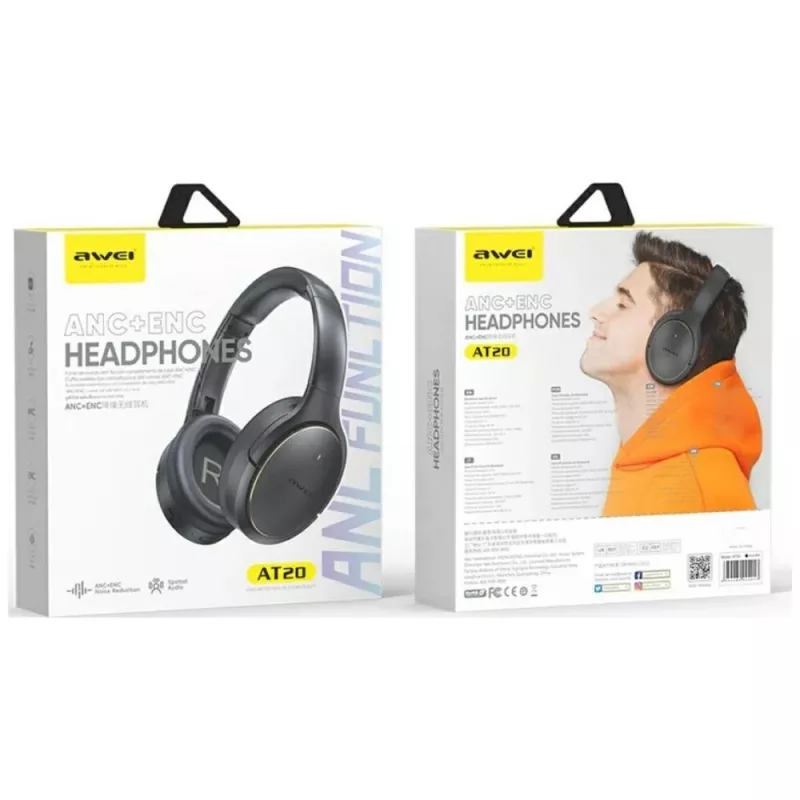 Awei Bluetooth headphones AT20 ANC ENC 6.0 — wireless over-ear headset with ANC and ENC