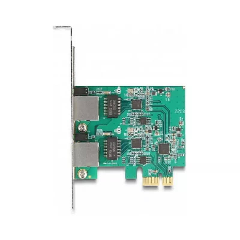 DeLOCK PCI Express x1 Card to 2 x RJ45 2.5 Gigabit LAN RTL8125 Wired Ethernet