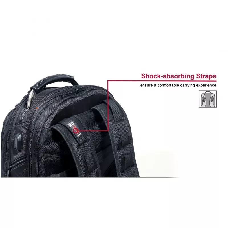 Wenger IBEX Deluxe - notebook backpack - 43.2 cm - 35,60cm (14) - 40,6cm (16) - Black (606493)