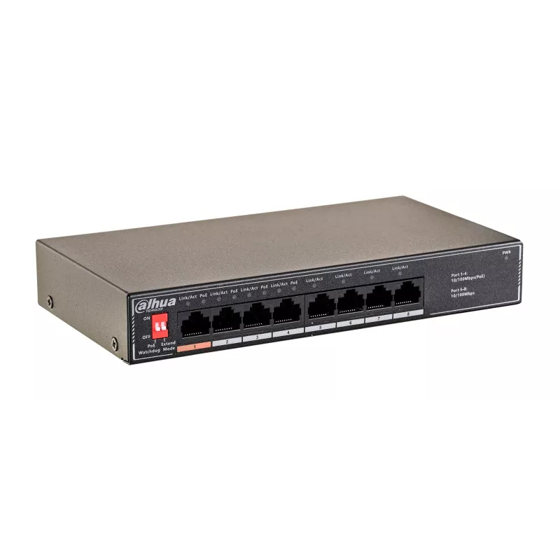 Dahua Technology PoE SF1008LP Unmanaged L2 Fast Ethernet (10/100) Power over Ethernet (PoE) Black