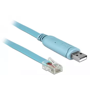 DeLOCK Adapter USB 2.0 Type-A male to Serial RS-232 RJ45 male 2m blue