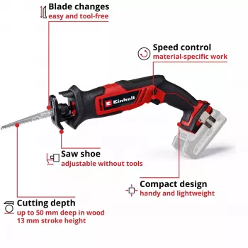 Reciprocating Saw Einhell TE-AP 18/13 Li-Solo 3000 spm Black Red