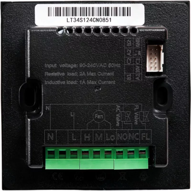 Smart HVAC thermostat Shelly LinkedGo Black — digital Wi‑Fi (802.11b/g/n), 87×87×35 mm
