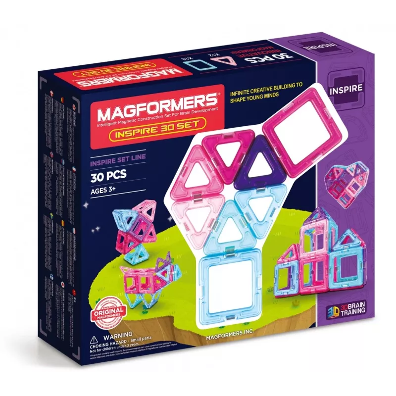 Magnetic construction set MAGFORMERS Inspire 30 pcs — magnetic tiles and geometric shapes for creative building