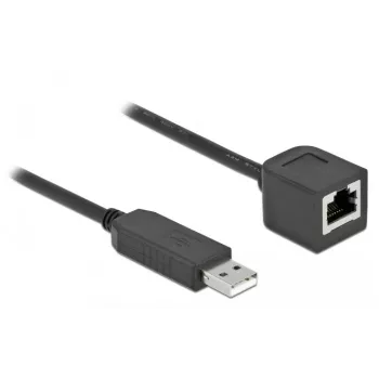 Serial Connection Cable DeLOCK 64163 USB 2.0 Type-A to RS-232 RJ45 50 cm black
