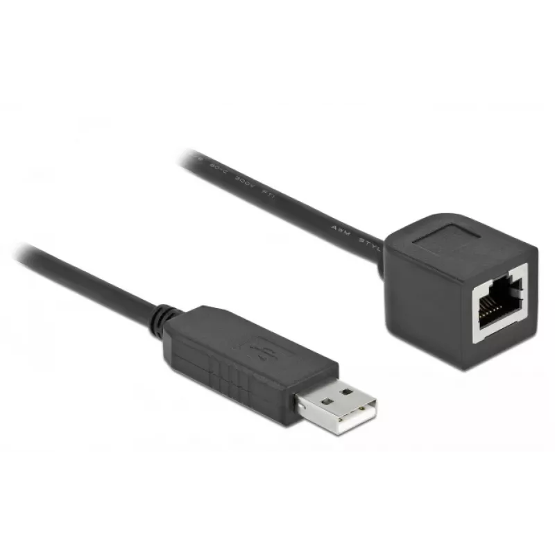Serial Connection Cable DeLOCK 64163 USB 2.0 Type-A to RS-232 RJ45 50 cm black