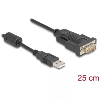 DeLOCK Adapter USB 2.0 Type-A to Serial RS-232 D-Sub 9 pin male 0.25 m