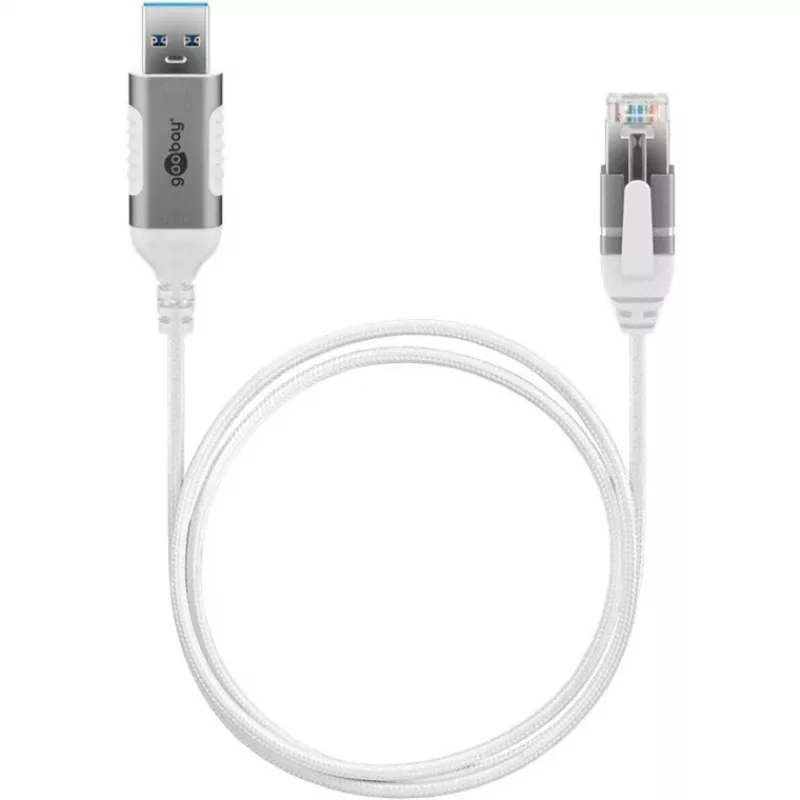 Goobay Ethernet-Cable USB-A 3.0 to RJ45 Slim 2 m - connects router, modem or (74379)