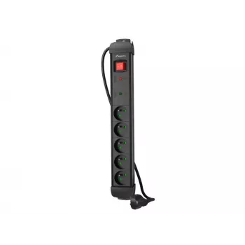Power strip LANBERG SP1 1.5m — 5x PL sockets, Black