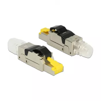 Wire connector RJ45 DeLOCK 86485 Black Silver Transparent Yellow