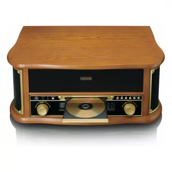 Belt-drive audio turntable Lenco TCD-2551WD Wood — Bluetooth, CD, cassette, AM/FM, USB encoding, 33/45/78 RPM