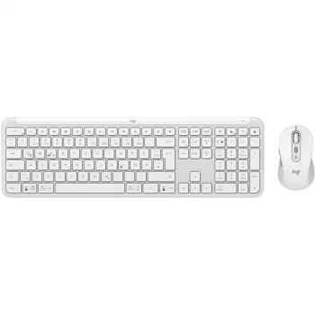 Logitech MK950 Signature Slim Keyboard Mouse included Office RF Wireless + Bluetooth QWERTZ German Graphite White