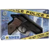 Toy metal police pistol Pulio model 15539/6 — metal construction, toy accessory