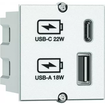Power strip Bachmann 917.2271 with USB A and USB C 22W output, multi-socket power extension