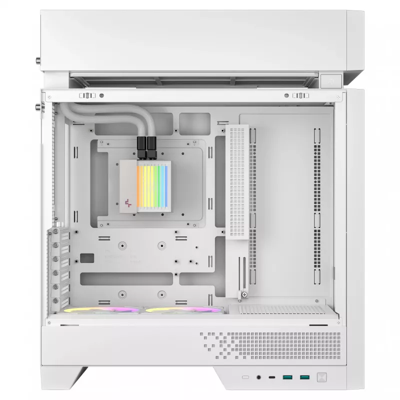 Desktop PC case DeepCool CL6600 WH — white, supports ATX/PS2/SFX/SFX-L PSUs, 140 mm front, 120/140 mm top/rear, 2.5 inch & 3.5 inch drives
