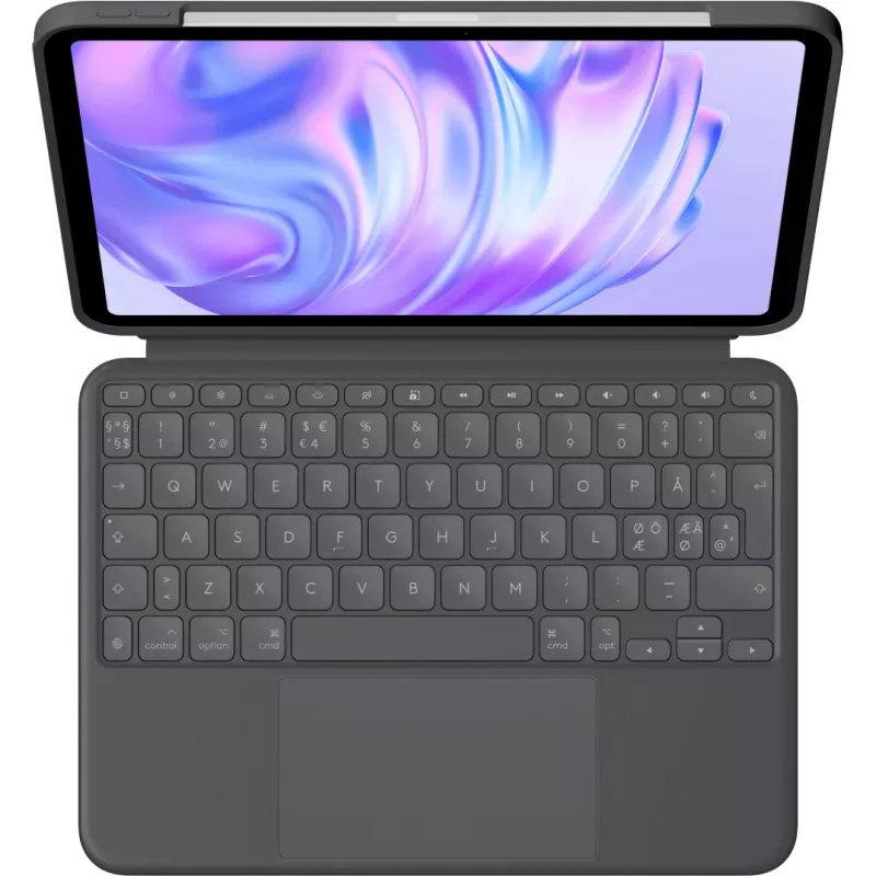 Keyboard Logitech Combo Touch QWERTY Danish Finnish Norwegian Swedish Smart Connector Graphite
