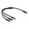 DeLOCK USB Charging Cable 3 in 1 USB Type-C Lightning Micro USB 30 cm