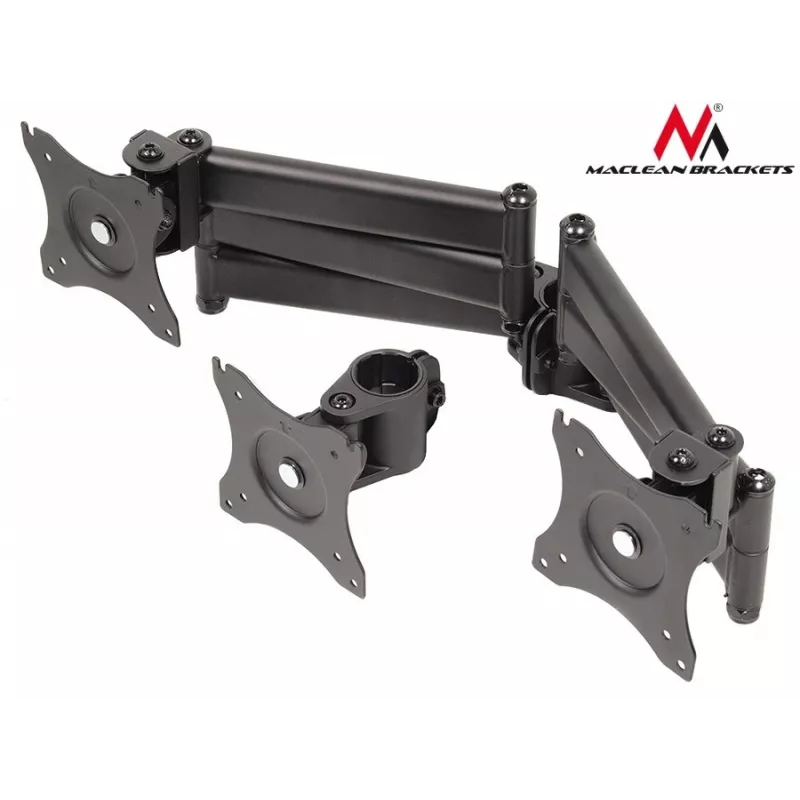 Monitor desk mount MACLEAN MC-691 for 3 monitors — adjustable height and tilt