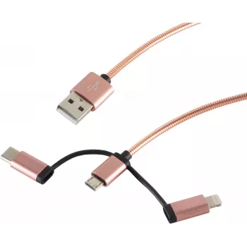 USB cable S/CONN 14-50074 USB 2.0 1 m USB A Micro-USB B Rose gold