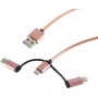 USB cable S/CONN 14-50074 USB 2.0 1 m USB A Micro-USB B Rose gold