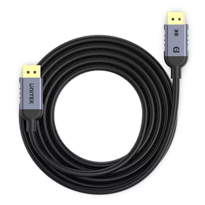 UNITEK C1628GY01-1M DisplayPort cable Black, Grey