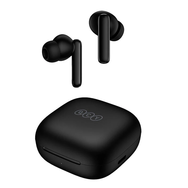 No name T13 ANC Black wireless earbuds with active noise cancellation, charging case