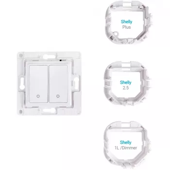 Wall switch Shelly WS2 2-channel White — Shelly WS2 wall-mounted 2-channel Wi‑Fi switch