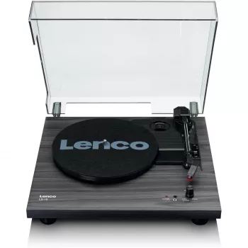 Belt-drive audio turntable Lenco LS-10 Black with built-in speakers, 33/45 RPM, RCA out, headphone jack