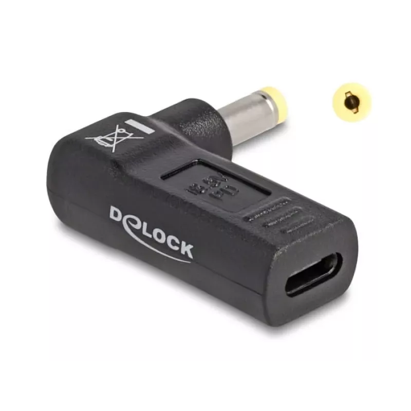 DeLOCK Adapter USB Type-C female to HP 4.8 x 1.7 mm male 90° angled
