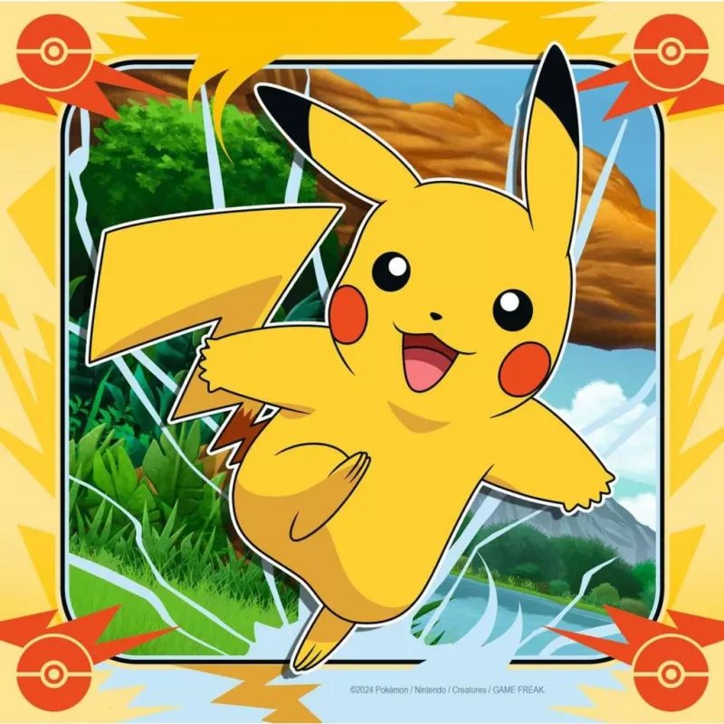 Jigsaw puzzle Ravensburger Pikachu, Charizard and Eevee — 147 pieces, for ages 5+, 210×? mm
