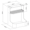 MACLEAN ER-442 Ergo Office Under-Desk Storage Box Organizer with Accessories Shelf, White, Max 5kg