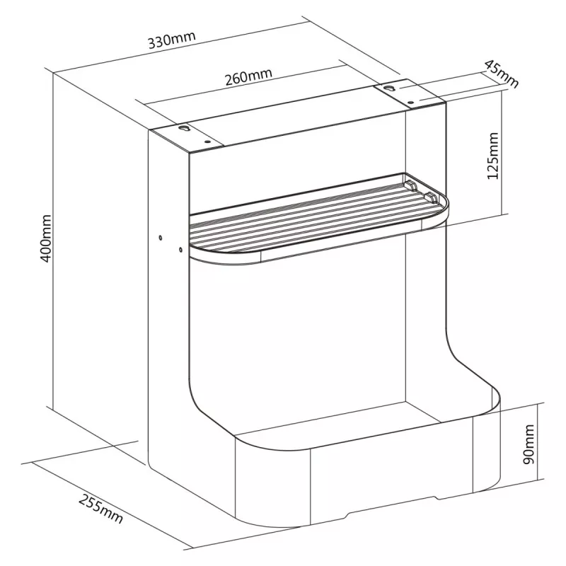 MACLEAN ER-442 Ergo Office Under-Desk Storage Box Organizer with Accessories Shelf, White, Max 5kg