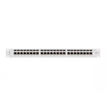 Patch panel 1U LANBERG PPS7-1024-S — 24-port, Cat7, F/UTP, metal, 1U (445×102×44.5 mm)