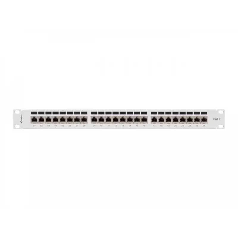 Patch panel 1U LANBERG PPS7-1024-S — 24-port, Cat7, F/UTP, metal, 1U (445×102×44.5 mm)