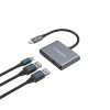 USB-C 3‑in‑1 Hub CANYON DS-3 Dark Grey — USB-C to USB-A + HDMI + PD passthrough