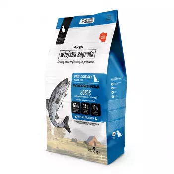Dry dog food wiejskazagroda Monoprotein Salmon 2 kg — single-protein, grain-free, 35% protein