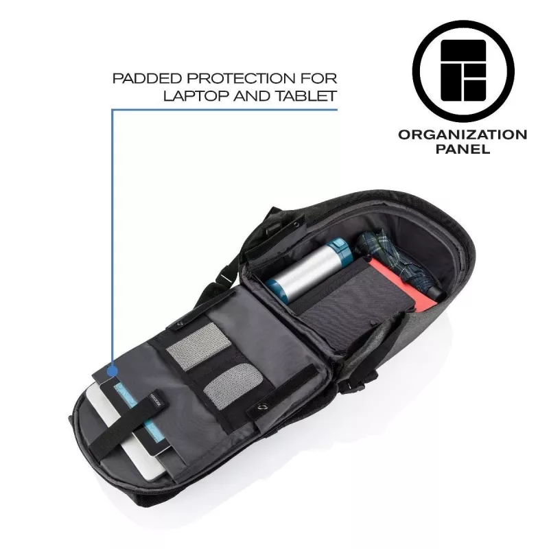 Backpack XDDESIGN Bobby Hero Small, anti-theft, 11.5 L, tablet up to 12.9 inch, PET/foam, black