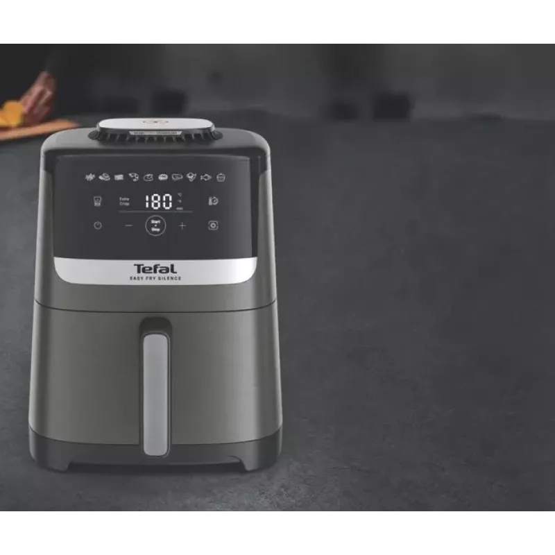 Tefal Easy Fry Silence EY551HE0 fryer Single 5 L Stand-alone Hot air fryer Black, Grey, Stainless steel